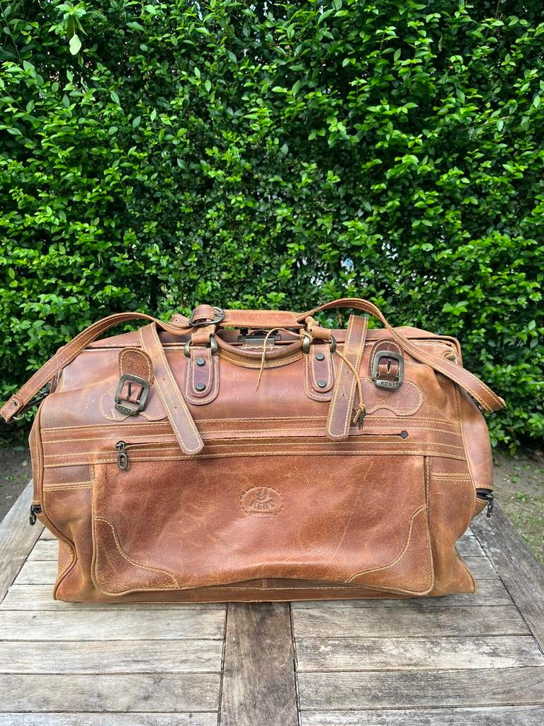 Leren reistas KENT, Handtassen en Accessoires, Tassen | Reistassen en Weekendtassen, Ophalen of Verzenden