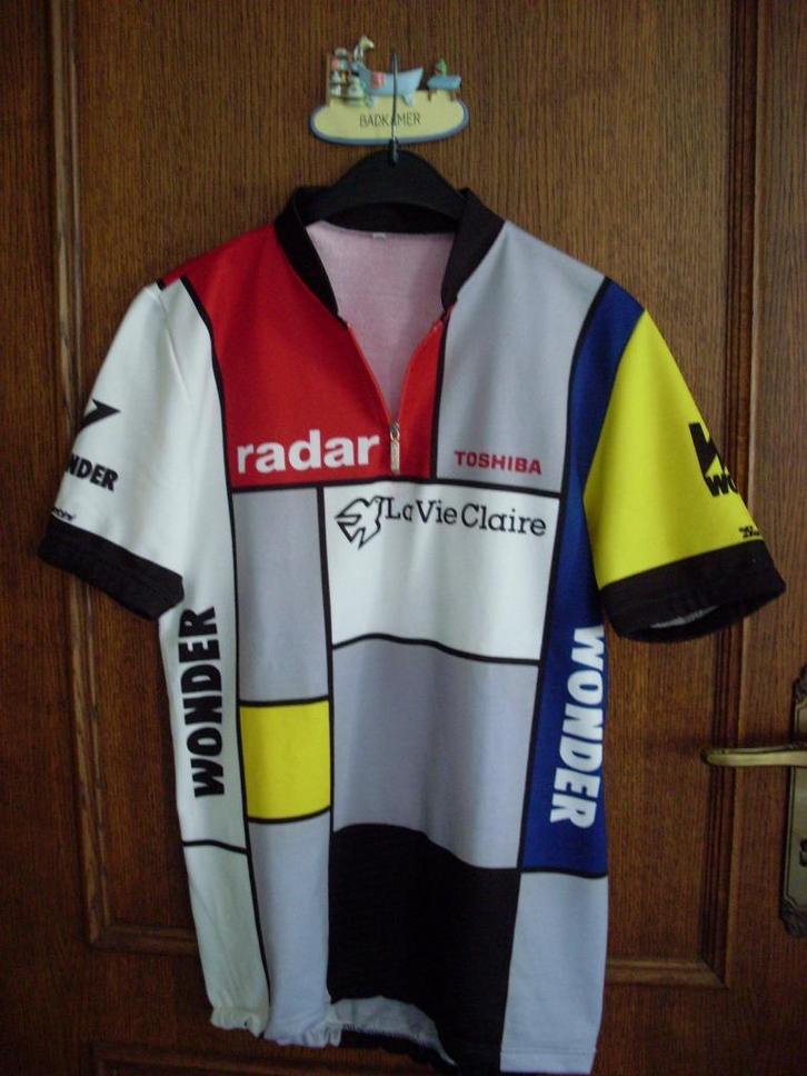 Authentieke retro wielertrui LA VIE CLAIRE Toshiba Santini w, Fietsen en Brommers, Fietsaccessoires | Fietskleding, XXL, Ophalen