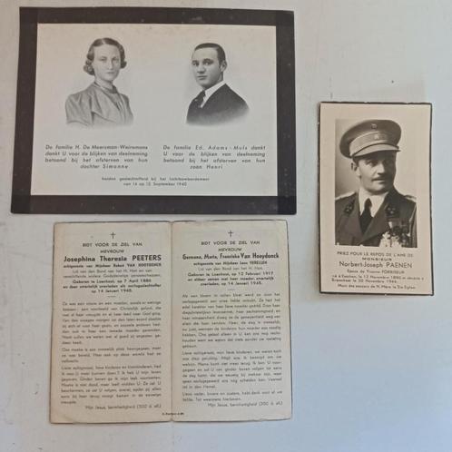 Oorlogs slachtoffers 14-15 september 1940, Verzamelen, Bidprentjes en Rouwkaarten, Ophalen of Verzenden