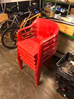 5 chaises rouges en plastique super résistant, Enlèvement, Comme neuf