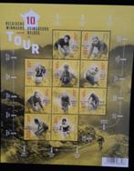 Blok van 10 Belgische postzegels waarmee de Tour de France i, Postzegels en Munten, Postzegels | Thematische zegels, Sport, Verzenden