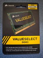 Corsair Valueselect DDR3 2GB 1066MHz SoDIMM (x2), Informatique & Logiciels, 2 GB, Laptop, Enlèvement ou Envoi, DDR3
