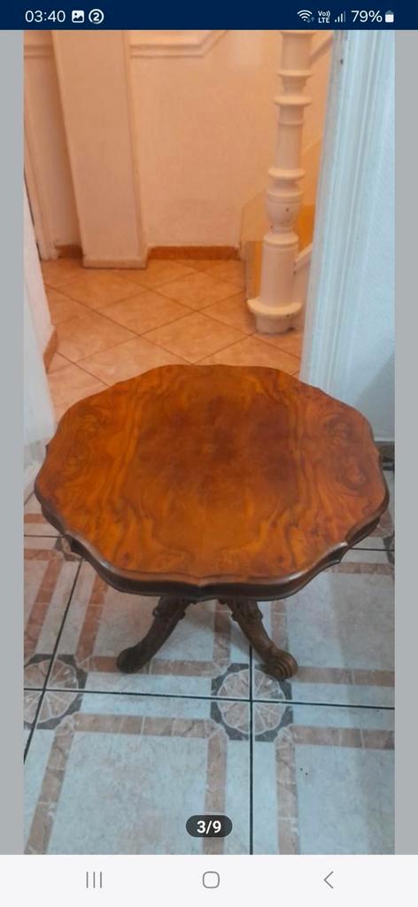 Mooie mahoniehouten vlindertafel in goede staat (h=50, d=68), Huis en Inrichting, Barkrukken, Zo goed als nieuw, Ophalen of Verzenden