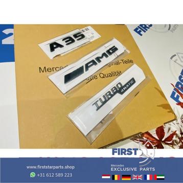 A35 AMG LETTERS SET ZWART LOGO SET Mercedes A KLASSE BADGE 2 beschikbaar voor biedingen