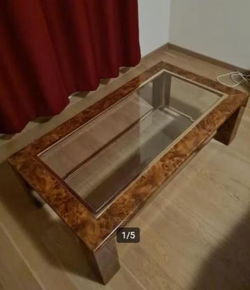 Table basse design avec 2 plateaux en verre, sans dommage