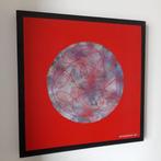 Schilderij: "Circle in Red."., Ophalen of Verzenden