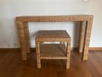 Bijzettafels in riet, Huis en Inrichting, Tafels | Bijzettafels, Ophalen, Gebruikt, Overige materialen