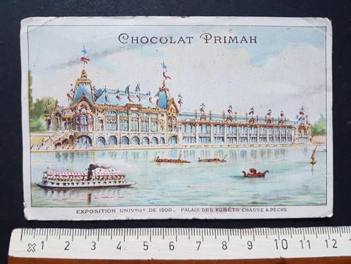 Chromo Chocolat Primah Exposition Universelle 1900 Paris, Verzamelen, Foto's en Prenten, Gebruikt, Prent, Gebouw, Voor 1940, Ophalen of Verzenden