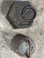 2 oude gewichten van 5 kg, Antiek en Kunst, Antiek | Gereedschap en Instrumenten, Ophalen