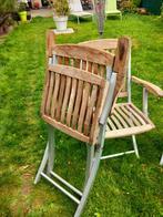 4 Teak tuinstoelen, Tuin en Terras, Tuinstoelen, Ophalen, Zo goed als nieuw, Teakhout, Inklapbaar
