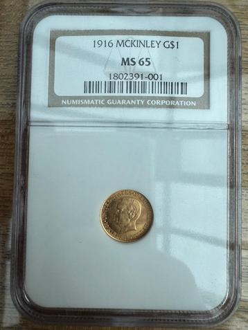 Verenigde Staten – 1916 McKinley $1 Gold Commemorative beschikbaar voor biedingen