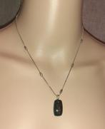 Ketting edelsteen hanger heliotroop bloedsteen vintage, Handtassen en Accessoires, Kettingen, Verzenden, Nieuw, Steen of Mineraal