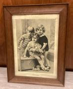 Vintage fotoprent "Jeunesse" in gekaderd, Antiek en Kunst, Ophalen