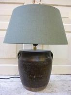 Tafellamp pot kruik antiek brocante India bruin glazuur mat, Autres matériaux, Moins de 50 cm, Enlèvement ou Envoi, Neuf
