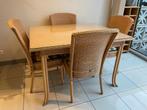 Tafel + 4 stoelen Lloyd Loom "Stamford", Huis en Inrichting, Ophalen, Gebruikt, 100 tot 150 cm, 50 tot 100 cm