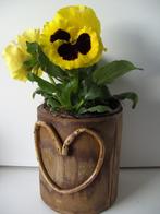 BLOEM/ BAMBOE BAKJES MET HART (40 stuks), Tuin en Terras, Bloempotten, Overige materialen, Rond, Nieuw, Tuin