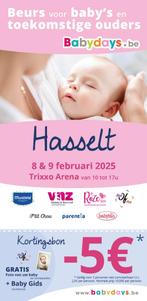 Babydays Hasselt 8-9 februari 2025, Kinderen en Baby's, Kinderwagens en Combinaties, Nieuw, Ophalen of Verzenden, Luchtbanden