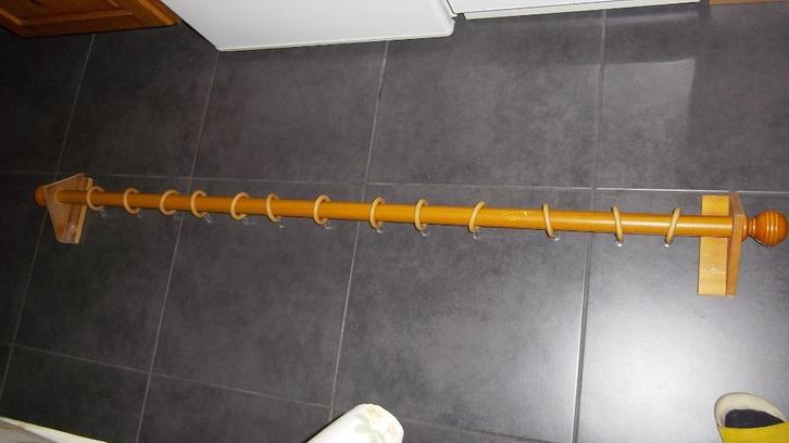 Gordijnroede + ophangsysteem - 156 cm, Huis en Inrichting, Stoffering | Gordijnen en Lamellen, Zo goed als nieuw, Ophalen