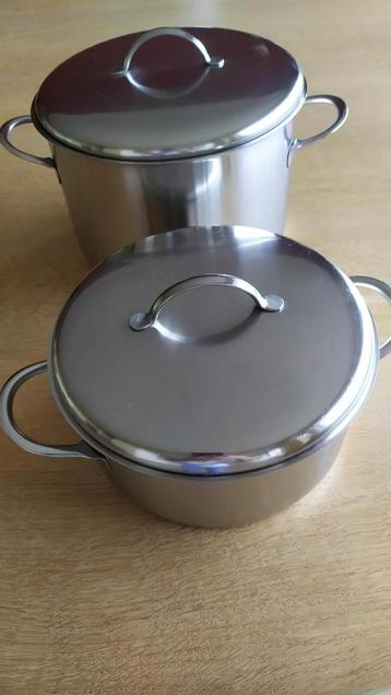 2 casseroles suisse inox, Enlèvement, Utilisé, Inox, Plaque céramique