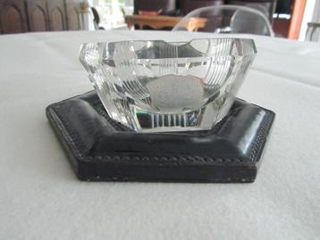 DELVAUX VSL asbak + zwarte leren houder met logo  beschikbaar voor biedingen