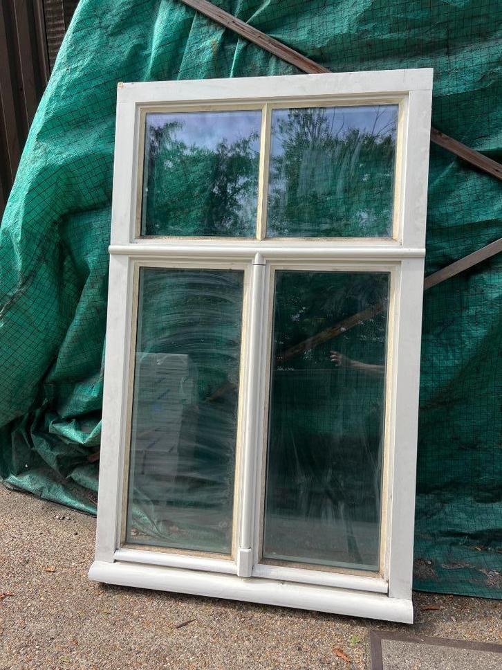 Witte Houten Ramen/ 2 stuks, Doe-het-zelf en Bouw, Glas en Ramen, Zo goed als nieuw, Gevelraam of Ruit, 160 cm of meer, 120 tot 160 cm