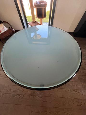 Ronde glazen tafel