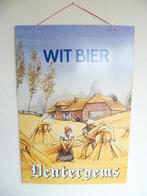 METALEN RECLAMEPLAAT"DENTERGEMS/LUCIFER BIER"UIT JAREN 80/90, Enlèvement ou Envoi, Utilisé, Panneau publicitaire