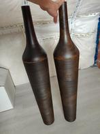 2 grandes jarres vases en bois, Utilisé, Enlèvement ou Envoi