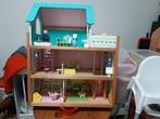 Poppenhuis, met houten meubeltjes en bewoners., Enlèvement, Comme neuf, Maison de poupées