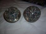 2 boules en verre antiques de rampe d'escalier déco vintage, Antiquités & Art, Enlèvement ou Envoi