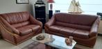 SALON (3+2)  LEDEREN VINTAGE LINE ROSET JF MUR, Huis en Inrichting, Ophalen, Gebruikt, VINTAGE COLLECTION JF MUR, 150 tot 200 cm