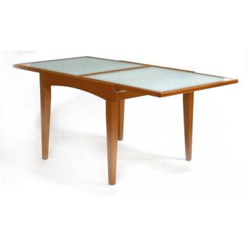 Table à manger italienne moderne avec plateau en verre. Fabr