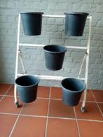 Bloemenrek - presentatie kar met 5 emmertjes, Ophalen, Kunststof, Gebruikt, Binnen