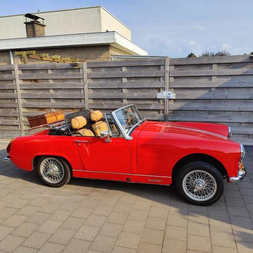 MG midget bj1966, Autos, MG, Particulier, Midget, Essence, Cabriolet, 2 portes, Boîte manuelle, Rouge, Beige, Cuir synthéthique