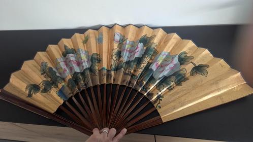 Vintage chinese waaier handgemaakt, handgeschilderd, Huis en Inrichting, Woonaccessoires | Wanddecoraties, Zo goed als nieuw, Ophalen of Verzenden