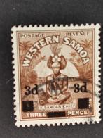 Western Samoa 1940 - stamhoofd, met opdruk, Ophalen of Verzenden, Gestempeld