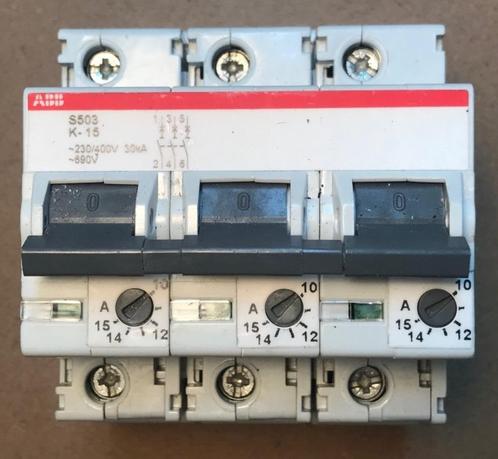 3P stroomonderbreker ABB S503 K-15 (10-15A), Doe-het-zelf en Bouw, Elektriciteit en Kabels, Zo goed als nieuw, Overige typen, Ophalen of Verzenden