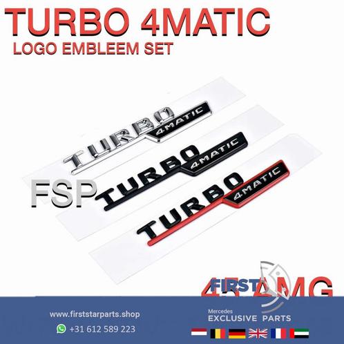 A45 CLA45 GLA45 AMG Turbo 4matic LOGO embleem SET W176 W177, Auto-onderdelen, Carrosserie, Nieuw, Ophalen of Verzenden