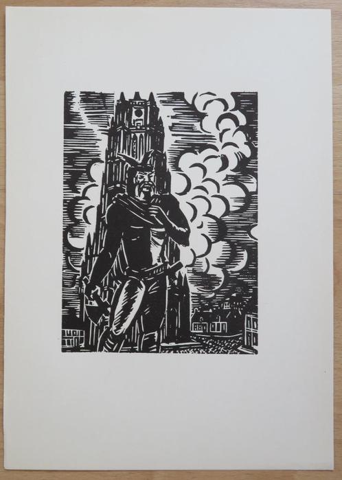 Houtsnede van Frans Masereel: TONGEREN, Antiek en Kunst, Kunst | Etsen en Gravures, Verzenden