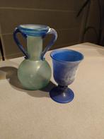 glazen vaas en beker, Antiek en Kunst, Ophalen of Verzenden