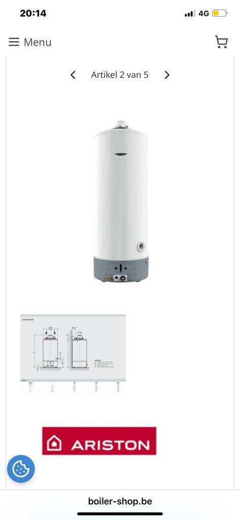 Gasboiler 155L NIEUW!, Doe-het-zelf en Bouw, Chauffageketels en Boilers, Nieuw, Boiler, Aardgas, 100 liter of meer, Minder dan 3 jaar oud