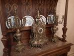 Antieke bronzen klok + kandelaars, Ophalen