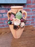 Vaas met gedroogde bloemen, Ophalen of Verzenden, Zo goed als nieuw