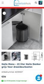 Hailo 12 l inbouw vuilnisbak rond Nieuw, 10 tot 20 liter, Ophalen, Nieuw, Kunststof