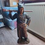 Groot Beeld Indiaan met Geweer, Antiek en Kunst, Kunst | Beelden en Houtsnijwerken, Ophalen