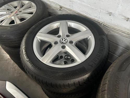 VW Touareg wielen + winterbanden 255 55 R18, Auto-onderdelen, Banden en Velgen, Velg(en), Winterbanden, 18 inch, 255 mm, Gebruikt