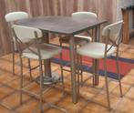 Hoge tafel met stoelen, Huis en Inrichting, Tafels | Eettafels, Ophalen, Gebruikt, Vier personen