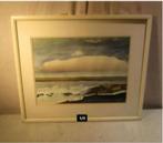 Mooi geschilderd Aquarel 'Zee en rotsen' - gesigneerd, Ophalen of Verzenden
