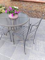 4 ijzeren stoelen, Tuin en Terras, Tuinsets en Loungesets, Ophalen, 4 zitplaatsen, Gebruikt, Stoel