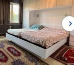 Dubbel bed 160x200, Huis en Inrichting, Slaapkamer | Bedden, Ophalen, Gebruikt, Wit, Tweepersoons